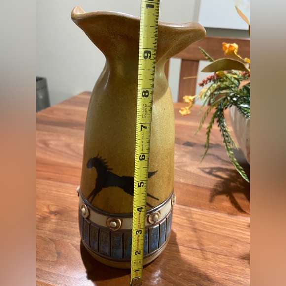 Handmade Mid Century Southwestern Horse Pottery Vase - Picture 7 of 7